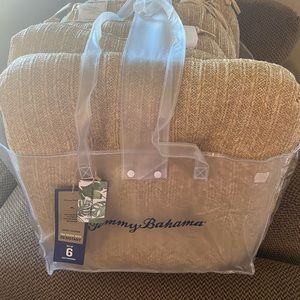 Tommy Bahama Set Of 6 Seat Cushions Indoor Outdoor Water Resistant NWT 20” x 20”